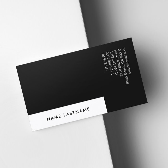 Custom Simple Minimalist Unique Black White Business Card (Creator Uploaded)