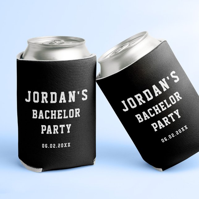 Custom Simple Modern Cool Bachelor Party Can Cooler (Creator Uploaded)