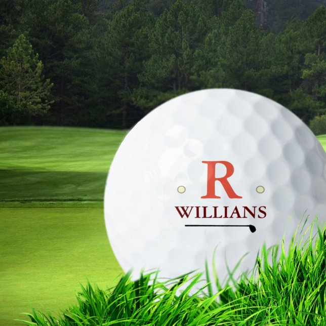 Custom Simple Monogram with Name Golf Balls (Creator Uploaded)