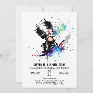 Custom Simple Ninja Boy Digital Birthday Invitation