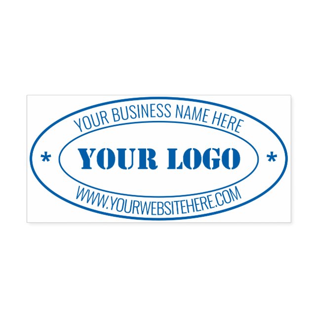 Custom Simple Personalised Business Name and Logo Self-inking Stamp (Design)