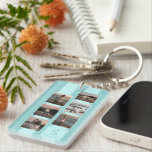 Custom Simple Photos On Light Teal Turquoise Blue Key Ring<br><div class="desc">Are you searching for a delightful and thoughtful gift for Mother's Day? Look no further! This adorable customisable 6-photo collage keychain is just the thing. You can add a name, monogram, or initials, plus include six of your favourite photos. It’s a unique keepsake that’s perfect for Mother’s Day but also...</div>