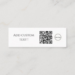 Custom simple qr code bookmark business mini business card