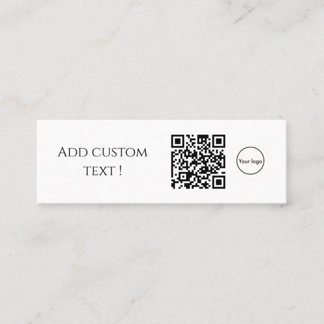 Custom simple qr code bookmark business mini business card (Front)