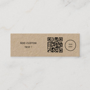 Custom simple qr code bookmark business mini mini business card