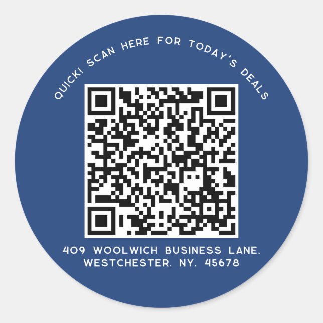 Custom Simple QR Code Small Business Marketing Classic Round Sticker (Front)