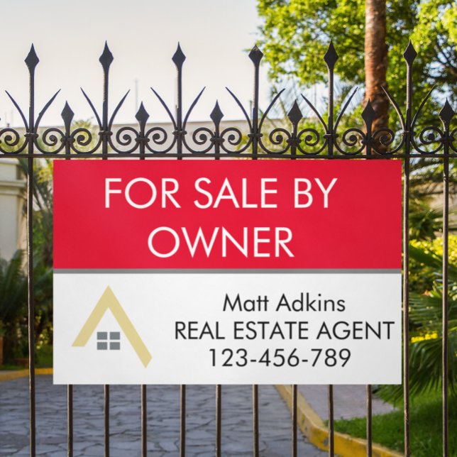 Custom Simple Real Estate Realty Promotional Banner (Simple Real Estate banner red white)