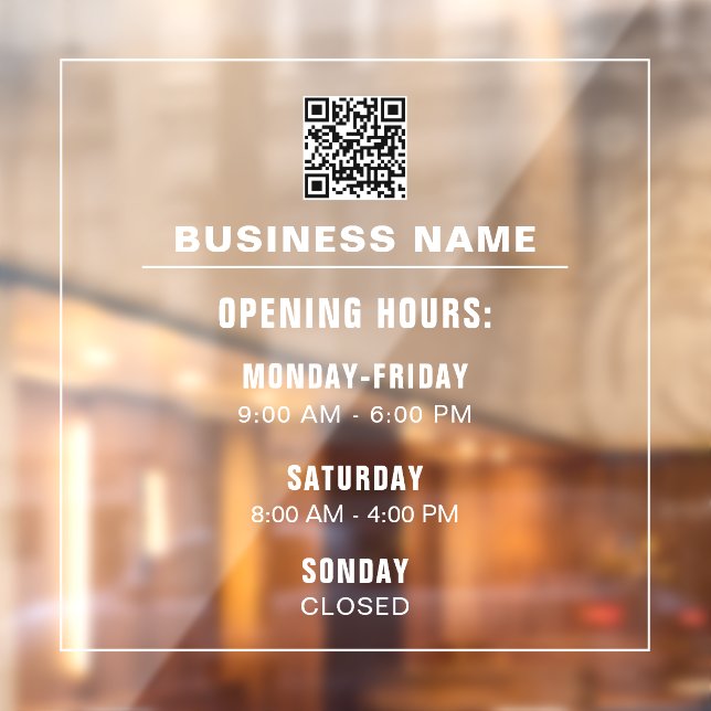 Custom Simple Template Business Opening Times (Sheet 2)