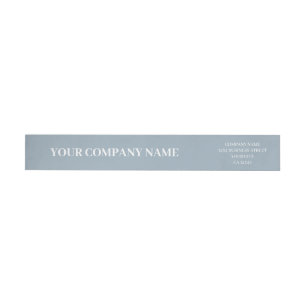 Custom Simple Trendy Scandinavian Blue Business Wrap Around Label