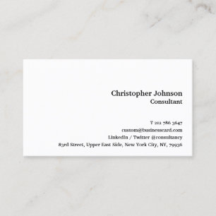 Custom Simple White Minimalist Modern Professional Business Card