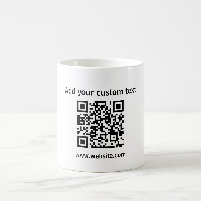 Custom simple white qr code business url Mug (Center)