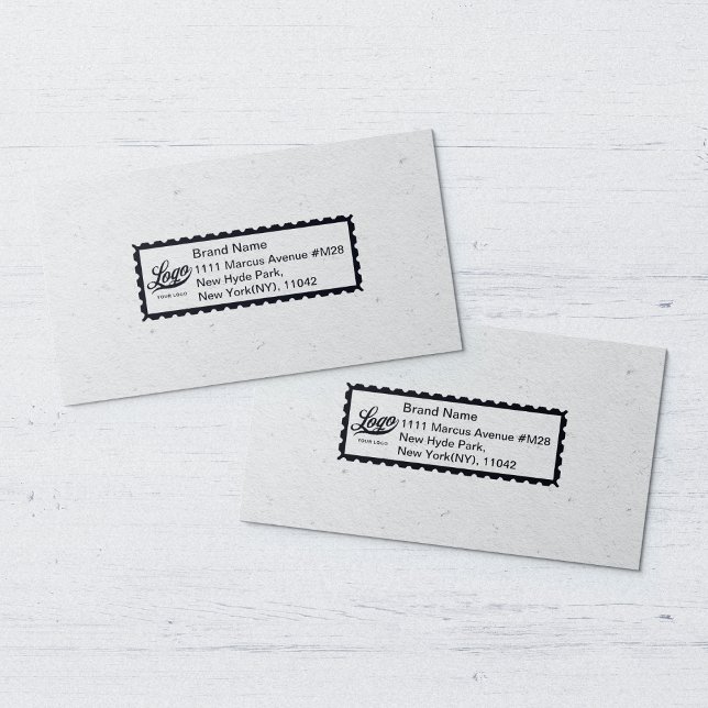 Custom Simple Your Company Logo + Address Business Rubber Stamp (Creator Uploaded)