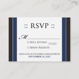::custom:: Simply Elegant 3.5x2.5" Black/Navy RSVP Enclosure Card