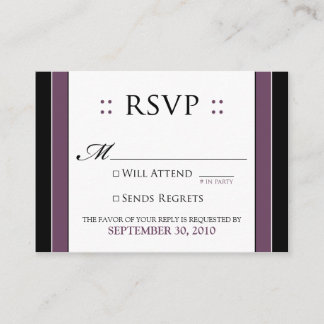 ::custom:: Simply Elegant 3.5x2.5" Eggplant RSVP Enclosure Card