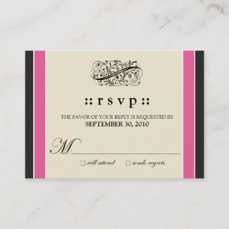 ::custom:: Simply Elegant 3.5x2.5" Fuschia RSVP Enclosure Card