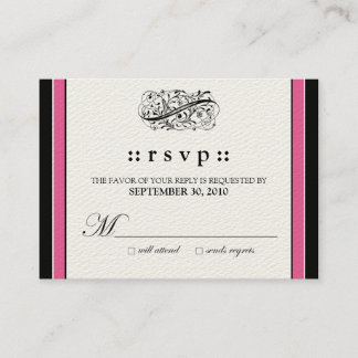 ::custom:: Simply Elegant 3.5x2.5" Fuschia RSVP Enclosure Card