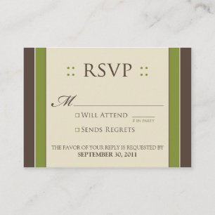 ::custom:: Simply Elegant 3.5x2.5" Moss RSVP Enclosure Card