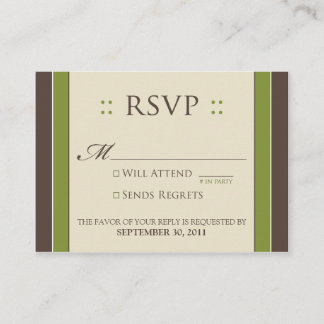 ::custom:: Simply Elegant 3.5x2.5" Moss RSVP Enclosure Card