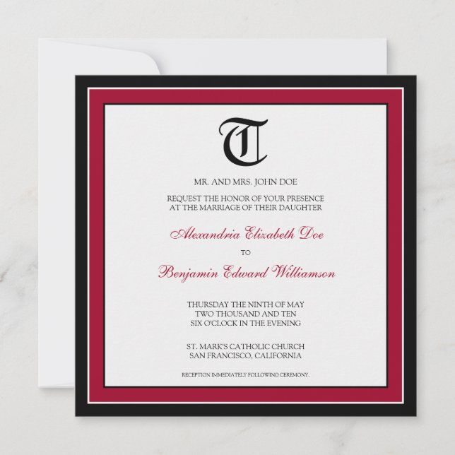 :custom: Simply Elegant Wedding Invitation_1 Invitation (Front)