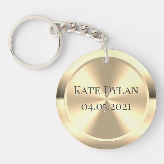 Custom Simulated Engraved Brass Keychain (Front)