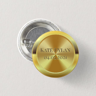 Custom Simulated Engraved Gold 3 Cm Round Badge