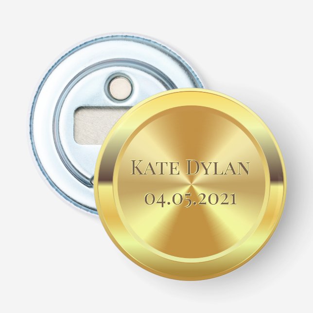 Custom Simulated Engraved Gold Bottle Opener (Front)