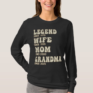Custom Since Years Legend Wife Mum Grandma Groovy T-Shirt