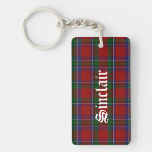 Custom Sinclair Tartan Plaid Key Chain
