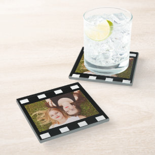 Custom Single Photo Film Reel  Glass Coaster