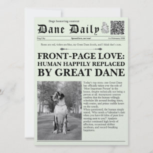 Custom Single Valentine Friends Newspaper Card