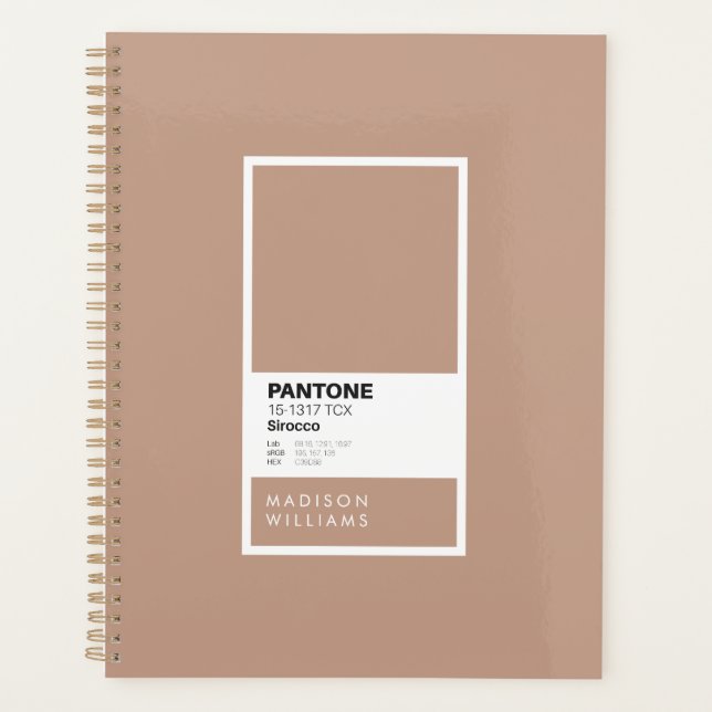 Custom Sirocco Notebook | Personalised Warm Beige  Planner (Front)