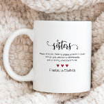Custom Sister Definition Personalised Coffee Mug<br><div class="desc">Celebrate the bond of sisters with this cute sister definition coffee mug.  Click the edit button to personalise this design with your own message and names.  This mug makes a great gift for christmas,  birthdays or any other special occasion throughout the year.</div>