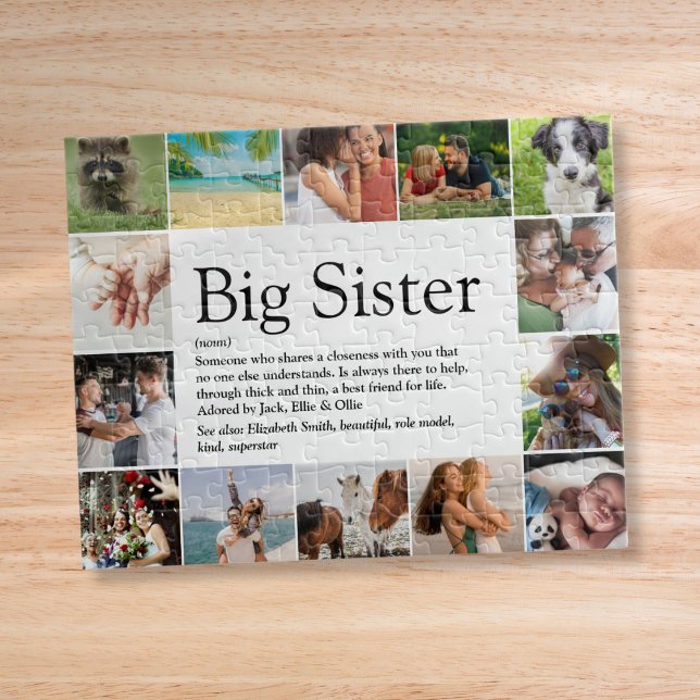 Custom Sister Definition Quote 14 Photo Collage Jigsaw Puzzle (Custom Sister Definition Quote 14 Photo Collage Jigsaw Puzzle)