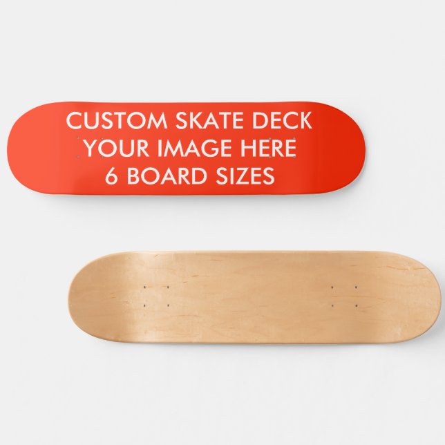 CUSTOM SKATE DECK 8 1/2" Skateboard MARASCH... RED (Horz)