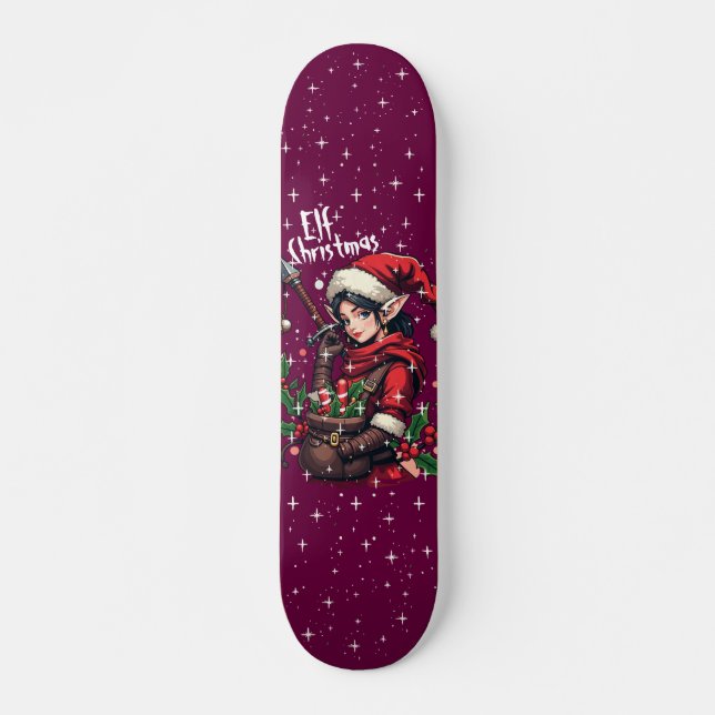Custom Skateboard Deck - "Elf Christmas" (Front)