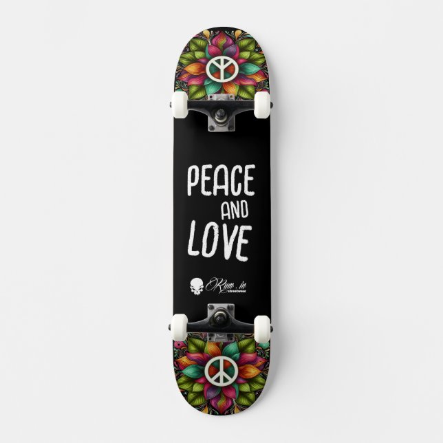 Custom Skateboard Deck - "Peace and Love" (Front)