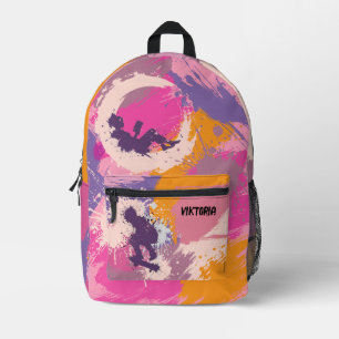 Custom Skateboarder Paint Splash Pattern Backpack