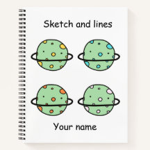 Custom sketch and  lines cute universe kids green