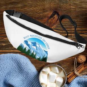 Custom Ski Lodge Winter Resort Snowy Mountain Bum Bags