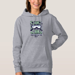 Custom Ski Skiing Location Date Name Hoodie