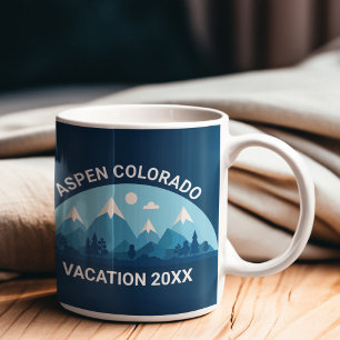 Custom Ski Town Colorado City Blue Mountain Home Coffee Mug