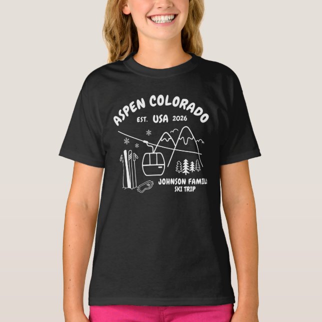 Custom Ski Trip Family Friends Group Matching T-Shirt (Front)