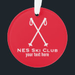 Custom Skiing Nordic Alpine Ski Pole Ski Team Ornament<br><div class="desc">A perfect design for your nordic or alpine ski team - criss crossed ski poles with space for 2 lines of custom text. Add your ski team name and/or skier's name to create a one-of-a-kind winter ski design. Great for cross country or downhill skiers - end of season team or...</div>