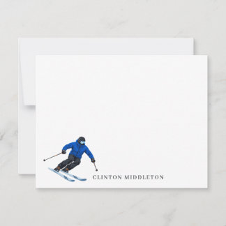 Custom Skiing Note Card