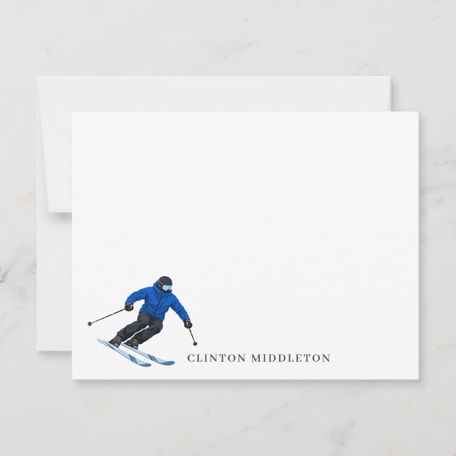 Custom Skiing Note Card (Front)