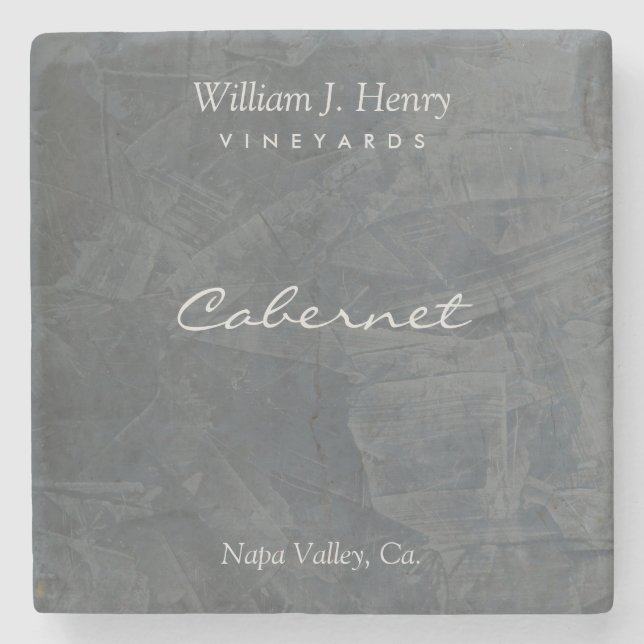 Custom Slate Stone Wine Coaster Artisan Decor (Front)