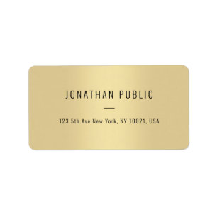 Custom Sleek Gold Modern Simple Template Address Label