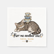 Custom Sleeping Tabby Cat Teacup Stack Art