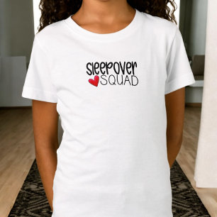 Custom Sleepover Squad Heart Party Favour  T-Shirt