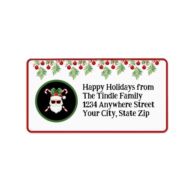 Custom "Sleighin' in Style!" Santa Holiday Mailing Label (Front)